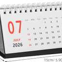 2026 Mini Calendar: Small Desktop Calendar 2025. 07-2026. 12, 18 Monthly Standing Flip Planner for Home School Office Organization Supplies, Black