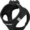 Best Pet Supplies Voyager Step-in Air Harness - All Weather Mesh, Reflective, No Pull Harness for Dogs, Cats - Secure with Hook & Loop Fastener, Buckle, Double D-Rings - Black, S