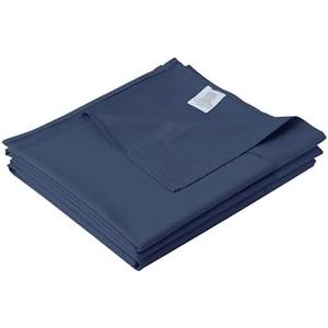 Cotton Full Flat Sheet Only, 600 Thread Count 100% Egyptian Cotton Top Sheet 1Pcs, Cool & Breathable Flat Bed Sheets Wrinkle, Fade, Stain Resistant (Navy Blue Full), 84x100