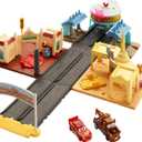 Mattel Disney and Pixar Cars On The Road Playset with 2 Toy Vehicles & Light-Up Countdown, Includes Lightning McQueen & Mater Truck