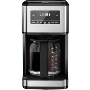 Coffee Maker, 14-Cup Programmable Drip Coffee Makers with Reusable Filter & Keep Hot Plate, Auto Pause Small Coffee Machines with Coffee Pot, Timer, Self-cleaning, for Home, Stainless Steel