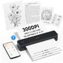 HPRT Portable Printers Wireless for Travel, Support 8.5" X 11" US Letter, Bluetooth Thermal Printer Compatible with iOS, Android & Laptop, Inkless Mobile Printer for Office, Home, School, Black