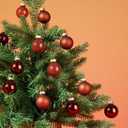 WDS WONDROUS Brown Christmas Ball Ornaments Glass Set of 24  1.18 Xmas Ornament Balls, Small Christmas Tree Hanging Decorations for Wedding Party Autumn Winter Holiday Decor