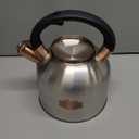 SUSTEAS Tea Kettle - 3.17QT Whistling Kettle with Ergonomic Handle - Premium Stainless Steel Tea Pots for Stove Top, Chic Vintage Teapot with Composite Base, Work for All Stovetops (Silver)