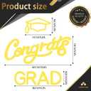 Mindsoft Gold Felt Congrats Grad Sticker Sign for Backdrop Graduation Decor for Party Congrats Grad Class of 2026 Event Letter Sign Graduation Party Balloon Arch Backdrop Decor Supplies