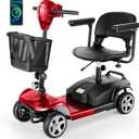 Wooken Mobility Scooters for Seniors, Adults, 4 Wheels Foldable Powered Mobility Scooter 264 lbs All Terrain, Compact Heavy Duty Electric Powered Wheelchair with Seat for Travel, Smart Safety System