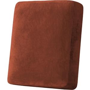 H.VERSAILTEX Velvet Stretch Couch Cushion Cover Plush Cushion Slipcover for Chair Cushion Furniture Protector Seat Cushion Sofa Cover(1 Piece Armchair Cushion Cover, Rust)