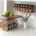 2 Tier Space-saving Retro Wooden-colored Kitchen Countertop Organizer, Corner Counter Shelf for Kitchen Storage，Spice Rack Cabinet Stackable Organization for Bathroom Office Bedroom