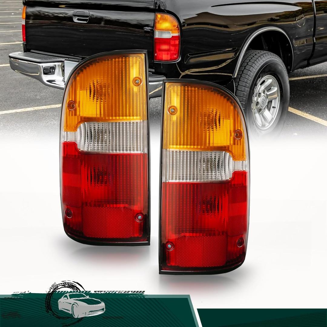 Tail Light Assembly Pair Compatible with 1995 1996 1997 1998 1999 2000 Toyota Tacoma Halogen Rear Brake Lamp, Replaces# TO2800116 TO2801116 8156004030 8155004030