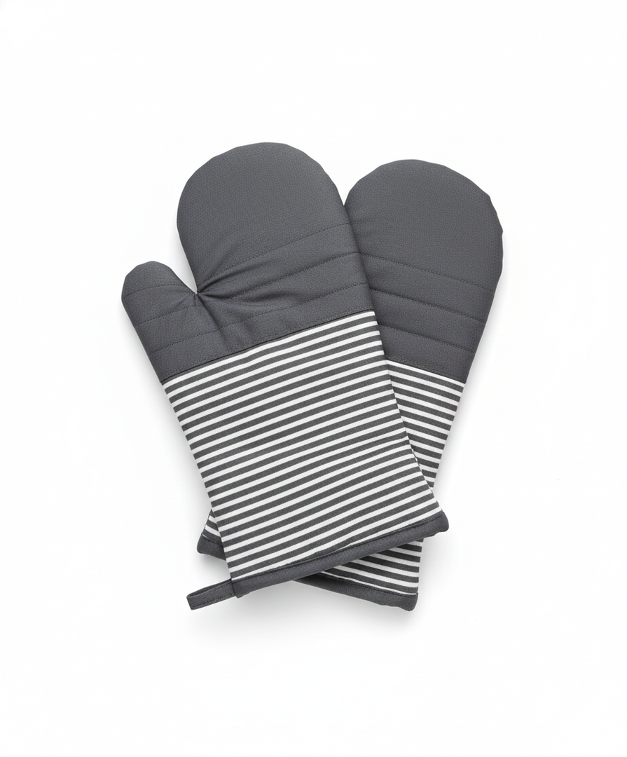 Cotton Oven Mitt With Silicone Grip, 1 Ea