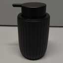 Ceramic Foaming Soap Dispenser, 12 oz Bathroom Foam Hand Soap Dispenser, Refillable Lotion Soap Dispenser with Removable Pump for Kitchen Hand Wash Dispenser, Modern Home Decor (Black)