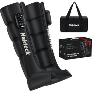Nekteck Cordless Air Compression Leg Massager with 6 Modes & 4 Intensities, Foot and Leg Massager for Circulation Improvement & Muscle Recovery, Gifts for Mom, Dad, Athletes (Dual Unit)-Small