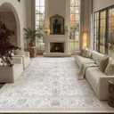 PureCozy 9x12 Grey Area Rug for Living Room Vintage Distressed