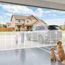 276" Retractable Baby Gate Extra Wide, 52" Tall Retractable Dog Gate for Stairs, Doorways, Decks, Mesh Gate Long Child Gate Pet Gate for Indoor, Outdoor, with Reinforced Mesh Rods, Dual Locks(White)