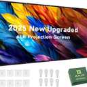 Projection Screen, 4K Movie Projector Screen 16:9 HD Foldable Anti-Crease Portable Projector, Movies Screen for Home Theater Outdoor Indoor Support Double Sided Projection (80in Pro)