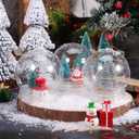 BESTOYARD 15 Pack Snow Globes with Screw Off, 2.75 X 2.36 Inch DIY Clear Plastic Water Jar Make Your Own Globe for HER Valentine Holiday Crafts Christmas Home Decoration