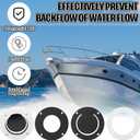 Threlaco Boat Scuppers Flappers Boat Self Bailing Cockpit Mounted Scupper Valve Include 2-7/8 Inch Valve for Hull Repair Kit