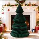 SUNBEAUTY 16" 3D Paper Christmas Tree with 46PCS Candy Cane Pop Up Card Red and White Peppermint Christmas Decorations Gingerbread Hanging Ornaments Xmas Envelopes Cutouts Pendants for Party Holidays