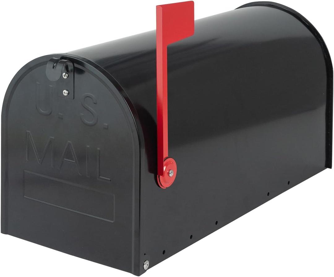 Large Mailboxes for Outside, RAINHOL Black Metal Mailbox, Galvanized Steel Post Mount Mail Box, T3 Large Capacity, 23 x 10.7 x 8.9 Inches