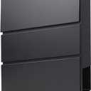 Decaller Large Capacity Mailbox with Key Lock, Wall Mount Metal Mail Box with Newspaper Compartment for Outside, 14.4" x 13" x 4.2", 932 Black