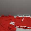 SELINK Womens Striped 2 Piece Outfit Tracksuit Oversized Lounge Set Casual Top and Skorts Matching Sets Red-M