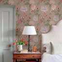 Floral Wallpaper Peel and Stick Boho Self Adhesive Wall Paper 17.3"x118" Renter Friendly Wallpaper Vintage Contact Paper Retro Pink Flower Wall Mural Renovated Furniture Removable Wall Decor