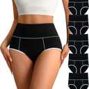 High Waisted Cotton Underwear for Women Tummy Control Ladies Panties Breathable Full Coverage 5Pack (XX-Large)