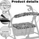 Zebra Stripe Rollator Seat Cushion Back Bar Cover Set Rollator Walker Seat Back Covers Stretchy Rollator Walker Accessories