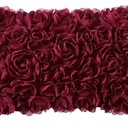 MIULEE 3D Rose Flower Pillow Cover Decorative Valentines Romantic Stereo Chiffon Aesthetic Solid Pillowcase for Girl Women Girlfriend Couch Bedroom Decor 12x20 Inch Wine Red