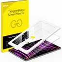 JETech One Touch Screen Protector for iPad Pro 12.9-Inch (2022/2021/2020/2018 Model, 6th/5th/4th/3rd Generation), Tempered Glass Film with Auto-Alignment Frame, HD Clear