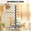 Teenyyou Checkerboard Paper Towel Holder Countertop Wood Standing Paper Roll Holder with Anti Skid Base Black and White Decorative for Kitchen Bathrooms Living Room