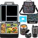 Bento Lunch Box for Kids with 17oz Soup Thermo,Insulated Tumbler Water Bottle and Insulated Lunch Bag,Leak-Proof 3 Compartment Lunch Food Container with Ice Pack for Kids to School-Game Console