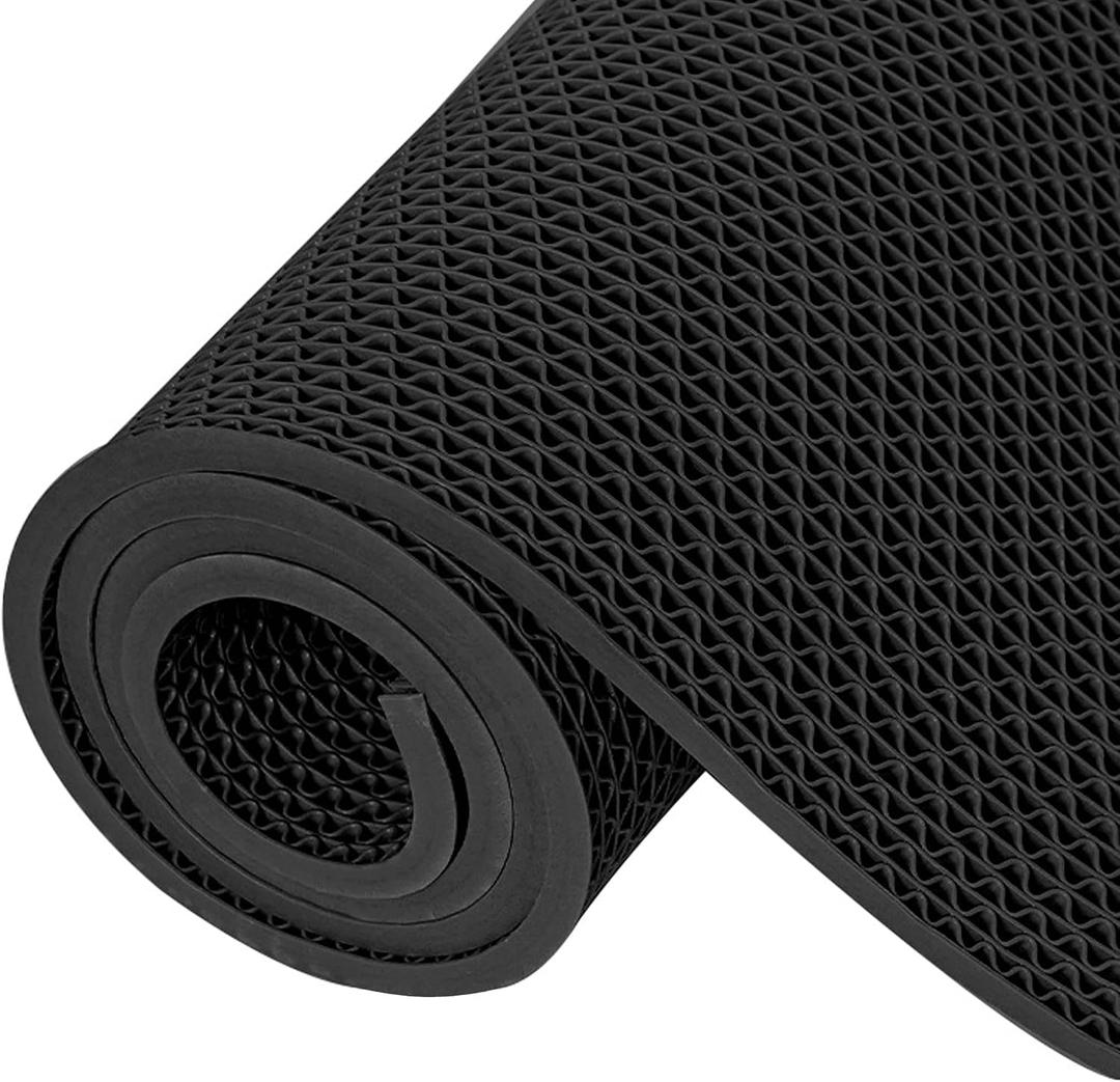 Thick PVC Drainage Floor Mat 3FTX16.4FT Black PVC Pool Floor Mat, 196.8" x 36"