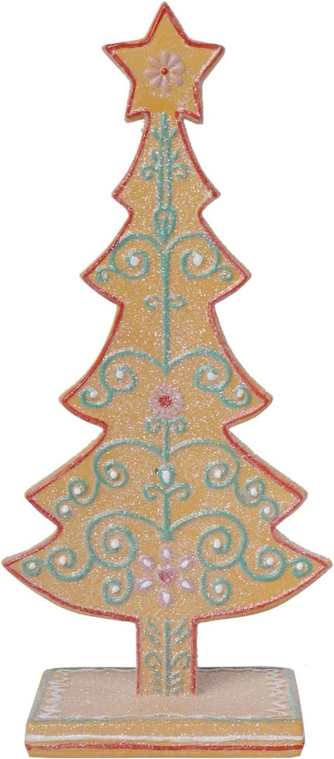Gingerbread Tree Gingerbread Christmas Decorations Indoor Resin Christmas Tree Statue Decorations Kitchen Tabletop Xmas Decor