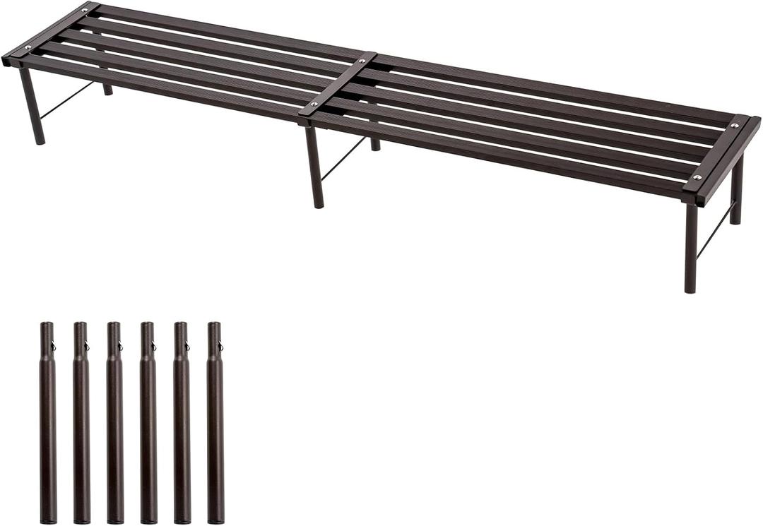 Metal Plant Stand, Rust-proof Aluminum Flower Pot Stand, Heavy Duty Planter Display Shelving for Patio Balcony Garden Living Room Decorative (Ebony, 47.2 Inch)