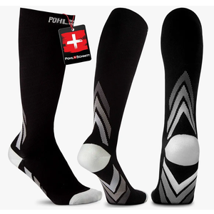 Pohl Schmitt Premium Soft Knee High Compression Socks for Women & Men, Breathable Fabric Best for Nursing, Hiking, Running