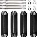 Hiorucet Grill Replacement Parts for Home Depot Nexgrill 4 Burner 720-0830H, Nexgrill Parts 720-0783E 720-0888 720-0888N 720-0864 720-0864M, Porcelain Steel Heat Plates, Burners and Igniter 720-0830H.