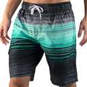 Kanu Surf Infinite Mens Swim Trunks Quick-Dry Bathing Suit Men, 9-inch Inseam  (Medium, Surfline Black/Green)