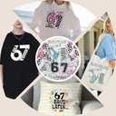 Six Seven 67 Meme Iron on Transfers，12 Sheets 6 7 Theme Dtf Transfers Ready to Press，67 DTF Transfer Patches for Tshirts Bags Hats Clothes(Holiday Gift)