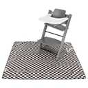 Tiny Twinkle Mess-Proof Splat Mats for Under high Chairs or Table Cover Art Projects for Baby and Toddler - Waterproof, Washable Floor or Table Splash mat 51" x 51" (Checkers Black)