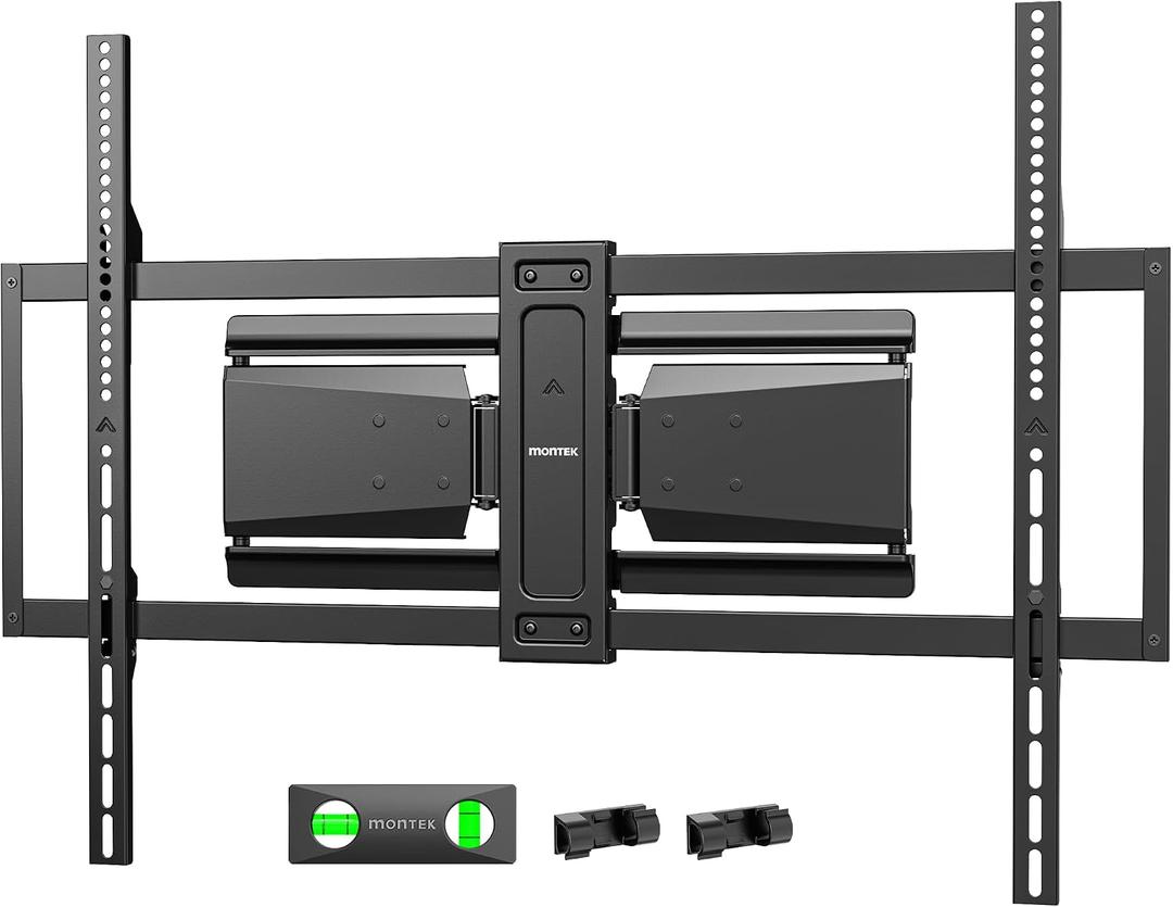 monTEK Heavy Duty Ultra Slim TV Wall Mount for 50-100 Inch TVs Up to 185lbs, Swivel & Tilt & Extension Wall Mount TV Bracket with Articulating Dual Arms, 16/18" Studs Low Profile Full Motion tv Mount