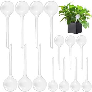 Pynqdfu 14 PCS Plant Watering Globes,Clear Self-Watering Bulbs,Plastic Automatic Watering Globes for Plant Indoor Outdoor,Garden Water Device