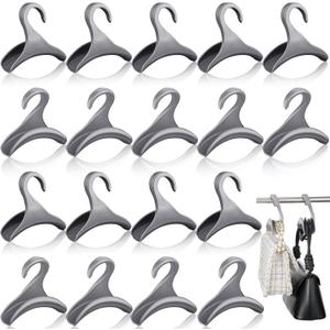 Maitys 18 Pcs Purse Hanger Hook Acrylic Bag Rack Holder for Bag Hanger Handbag Tote Hook Closet Organizer Storage Over The Closet Rod Backpacks Satchels Crossovers Tote (Gray)