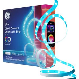 GE Cync Smart LED Strip Light, Color Changing Room Decor LED Light Strip, Works with Alexa and Google Home, Matter Compatible, LED Lights for Bedroom, Millions of Colors and White Tones, 32 Feet