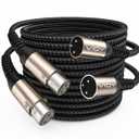 VIOY XLR Microphone Cable 30 FT + 30 FT, Mic Cable Male to Female Balanced Cord 3 Pin - Nylon Braided XLR Extension Cable for Microphone, Mixer, Recoding Studio, Amplifier, Podcast, etc