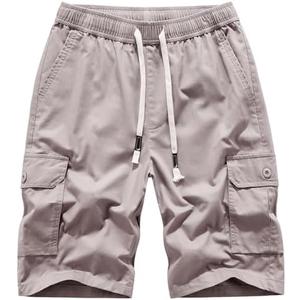 Msmsse Men's Cargo Shorts Elastic Waist Drawstring Summer Casual Cotton Work Athletic Shorts, US 34