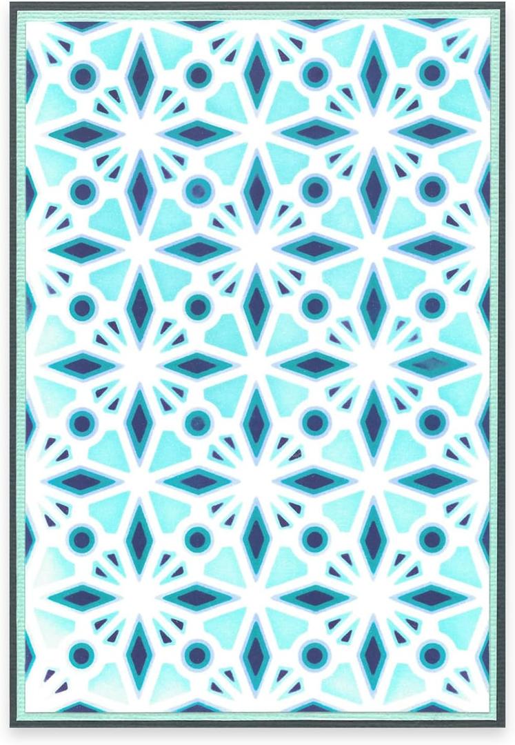A6 Layered Stencils 4PK Geo Crystals