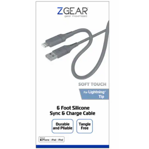 6 Foot Silicone Rubber Sync &Charge Cable