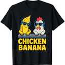 Funny Chicken Banana T-Shirt, Size S