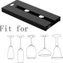 Wine Glass Holder Under Cabinet, 4 Pack Stemware Rack for Kitchen Storage, Easy Install Hanging Glass Organizer for Bar Restaurant（Black）